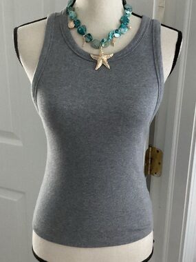modal cotton ribbed high neck tank